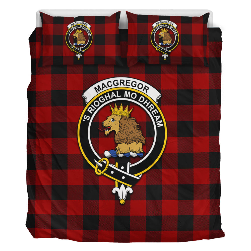 Rob Roy Macgregor Tartan Bedding Set with Family Crest - Tartan Vibes Clothing