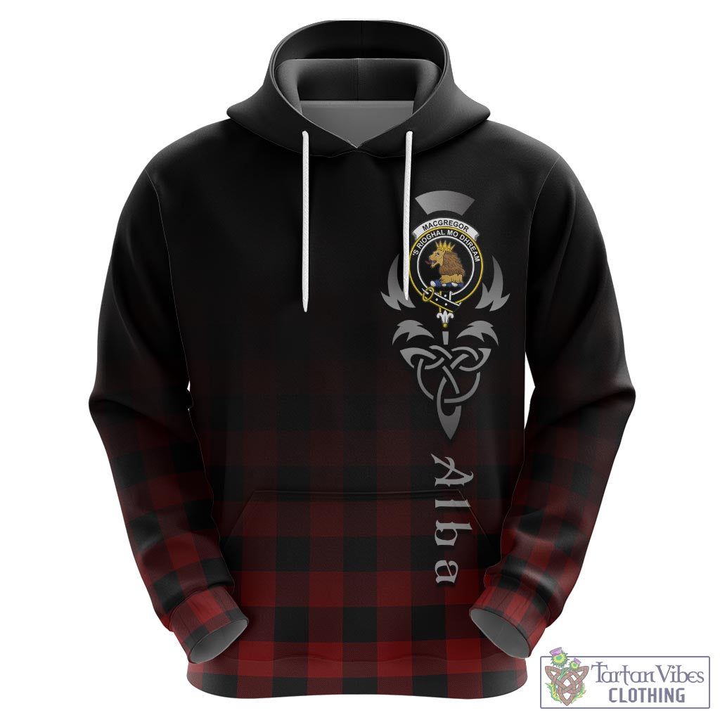 Tartan Vibes Clothing Rob Roy Macgregor Tartan Hoodie Featuring Alba Gu Brath Family Crest Celtic Inspired