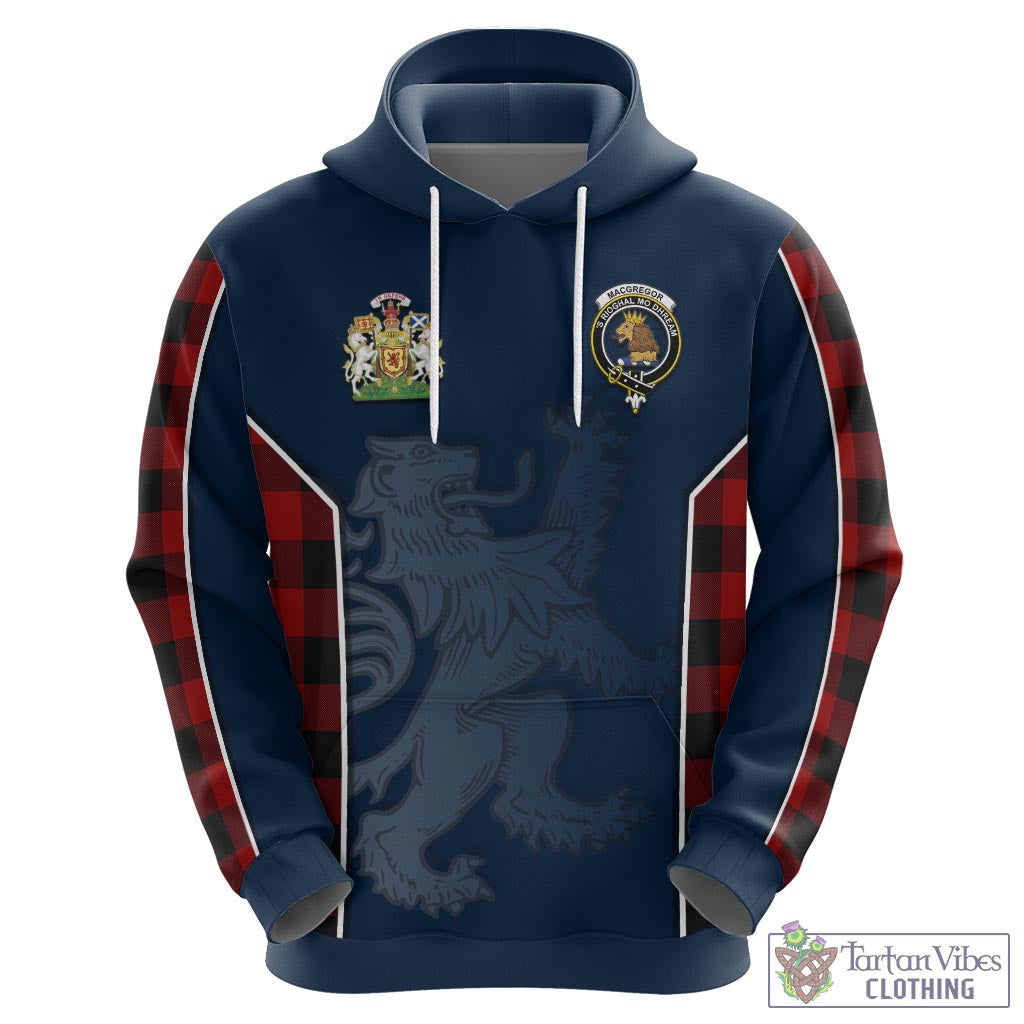 Tartan Vibes Clothing Rob Roy Macgregor Tartan Hoodie with Family Crest and Lion Rampant Vibes Sport Style