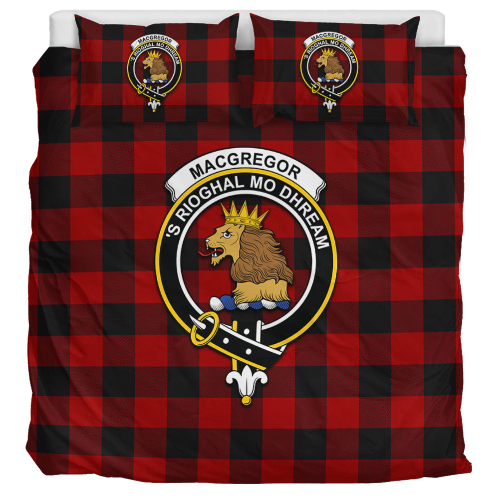 Rob Roy Macgregor Tartan Bedding Set with Family Crest UK Bedding Set UK Super King 104*94 inch - Tartan Vibes Clothing