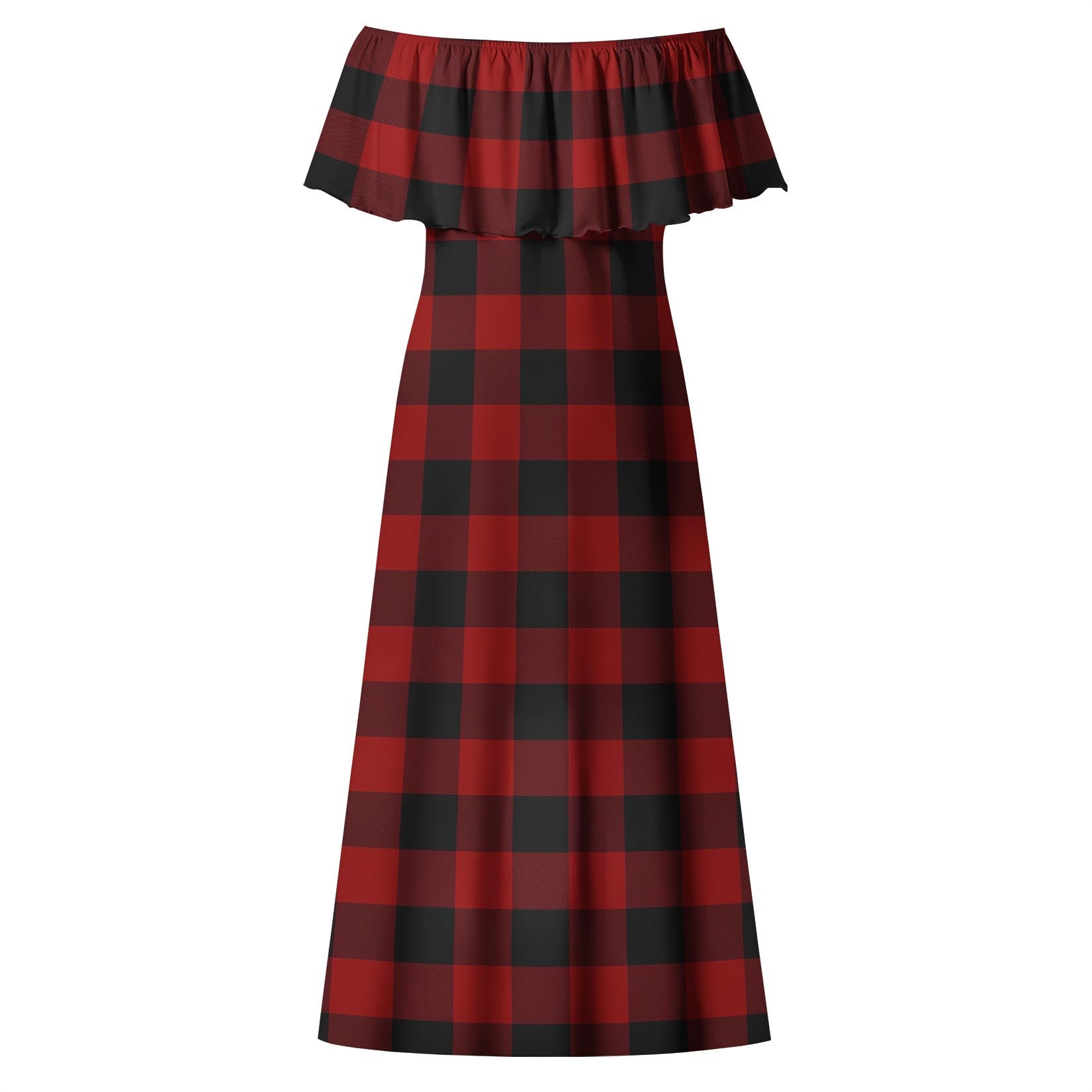 Rob Roy Macgregor Tartan Off Shoulder Long Dress - Tartanvibesclothing