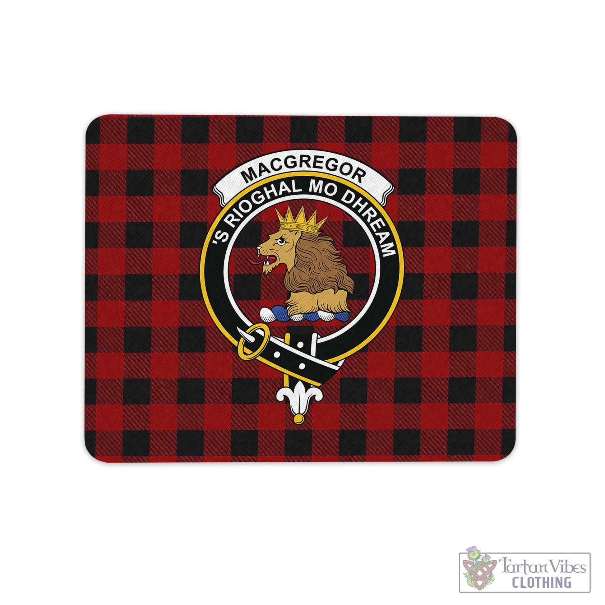 Tartan Vibes Clothing Rob Roy Macgregor Tartan Mouse Pad with Family Crest