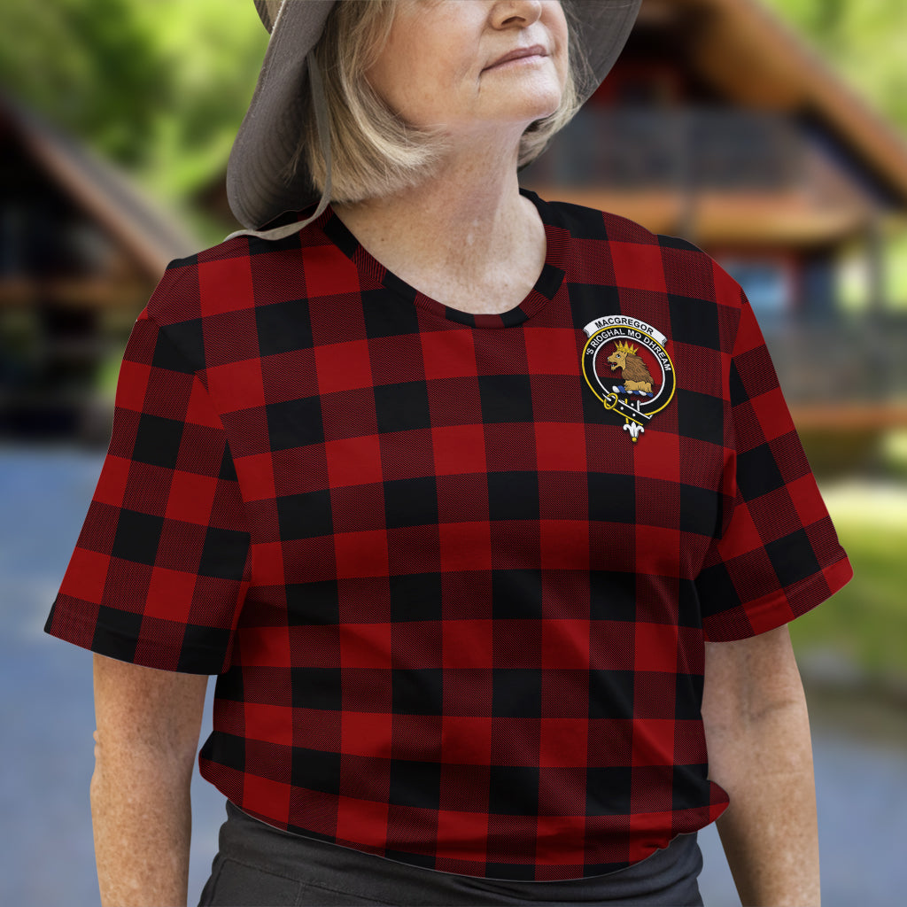Rob Roy Macgregor Tartan T-Shirt with Family Crest - Tartan Vibes Clothing
