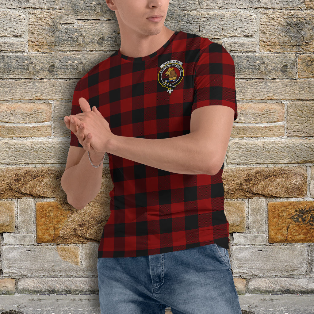 Rob Roy Macgregor Tartan T-Shirt with Family Crest - Tartan Vibes Clothing