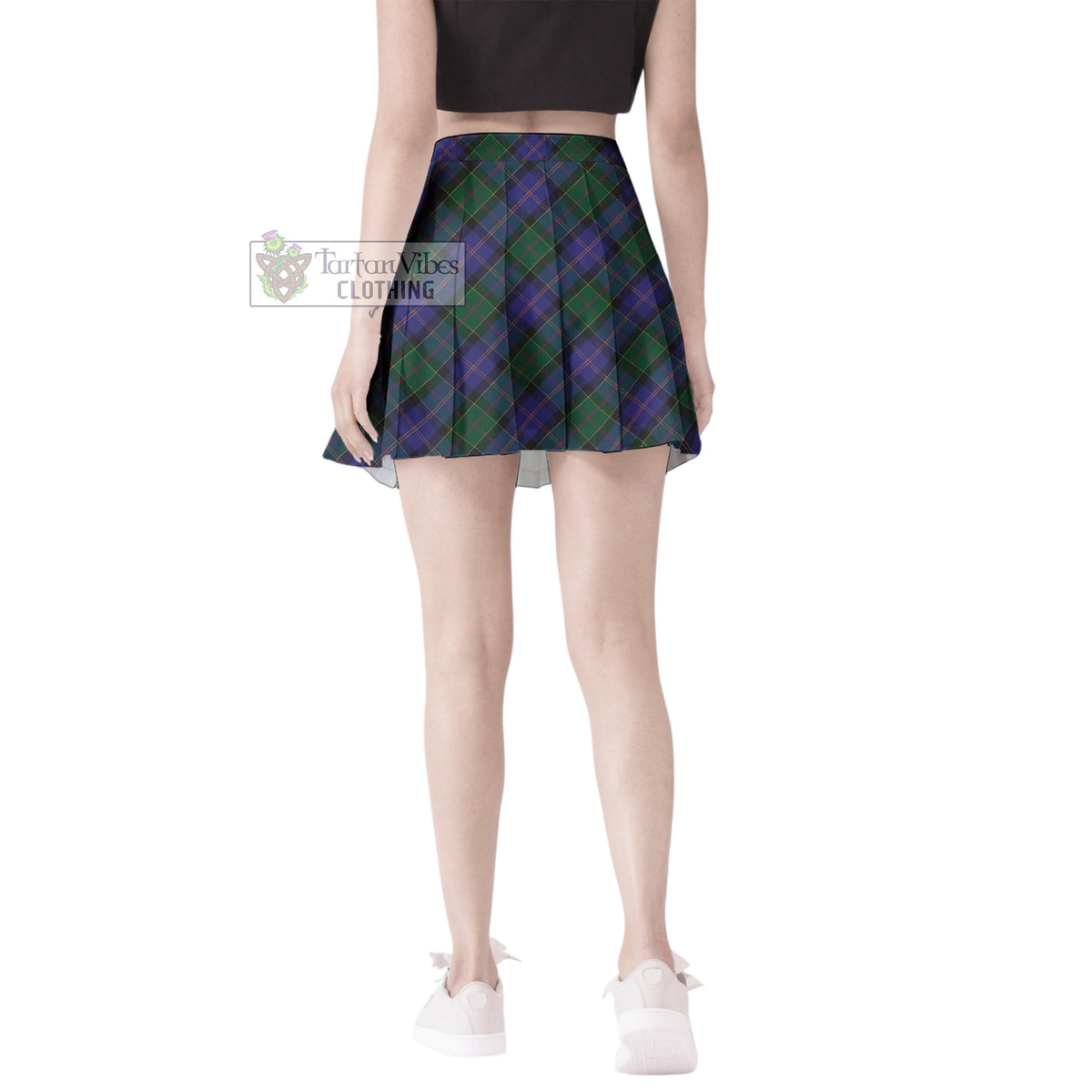 Robb Tartan Women's Plated Mini Skirt Cross Style - Tartan Vibes Clothing