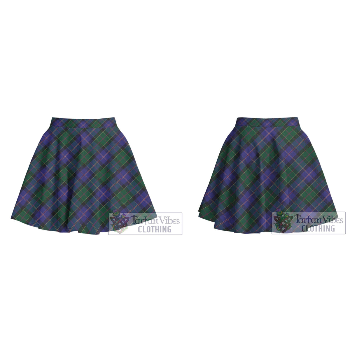 Robb Tartan Women's Plated Mini Skirt Cross Style - Tartan Vibes Clothing