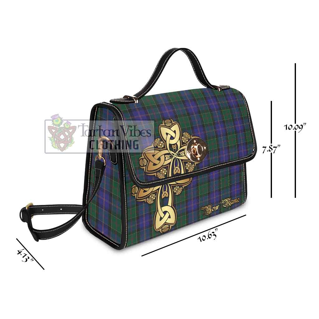 Robb Tartan Waterproof Canvas Bag Golden Thistle Celtic Cross Style - Tartan Vibes Clothing