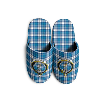 Roberton Tartan Home Slippers with Family Crest