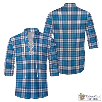 Roberton Tartan Men's Scottish Traditional Jacobite Ghillie Kilt Shirt Men - Tartan Vibes Clothing