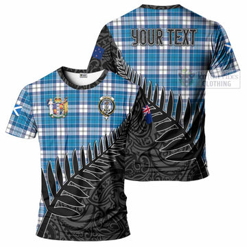 Roberton Crest Tartan T-Shirt with New Zealand Silver Fern Half Style