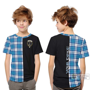 Roberton Tartan Kid T-Shirt with Family Crest and Half Of Me Style