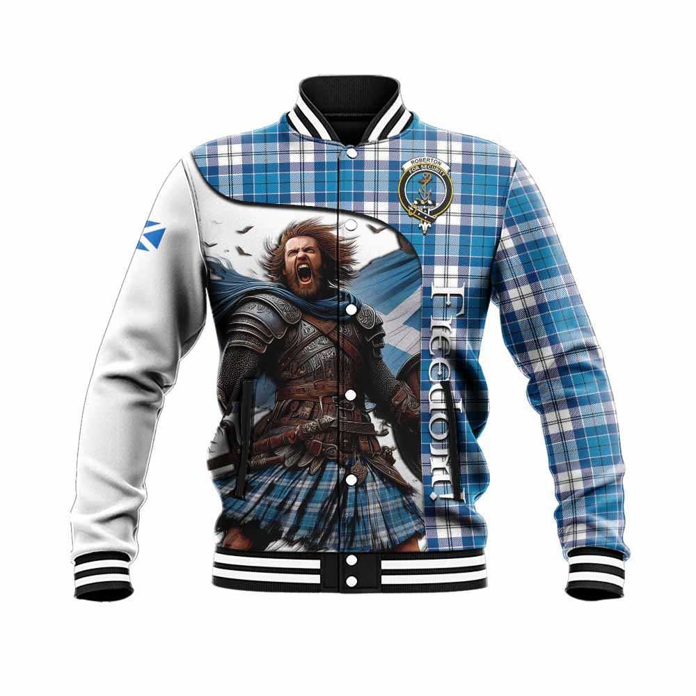 Tartan Vibes Clothing Roberton Crest Tartan Baseball Jacket Inspired by the Freedom of Scottish Warrior