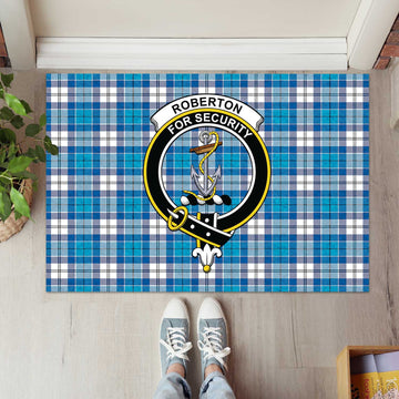 Roberton Tartan Door Mat with Family Crest