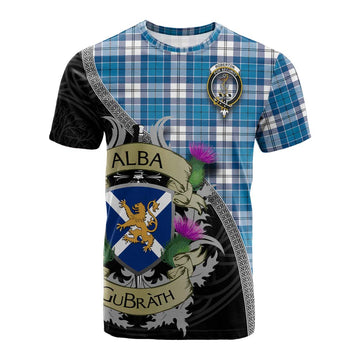 Roberton Tartan Family Crest Cotton T-shirt Lion Rampant Royal Thistle Shield Celtic Inspired Kid's Shirt - Tartan Vibes Clothing