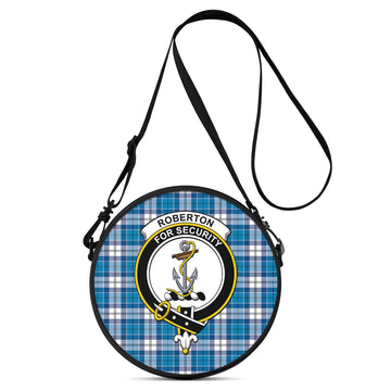 Roberton Tartan Round Satchel Bags with Family Crest