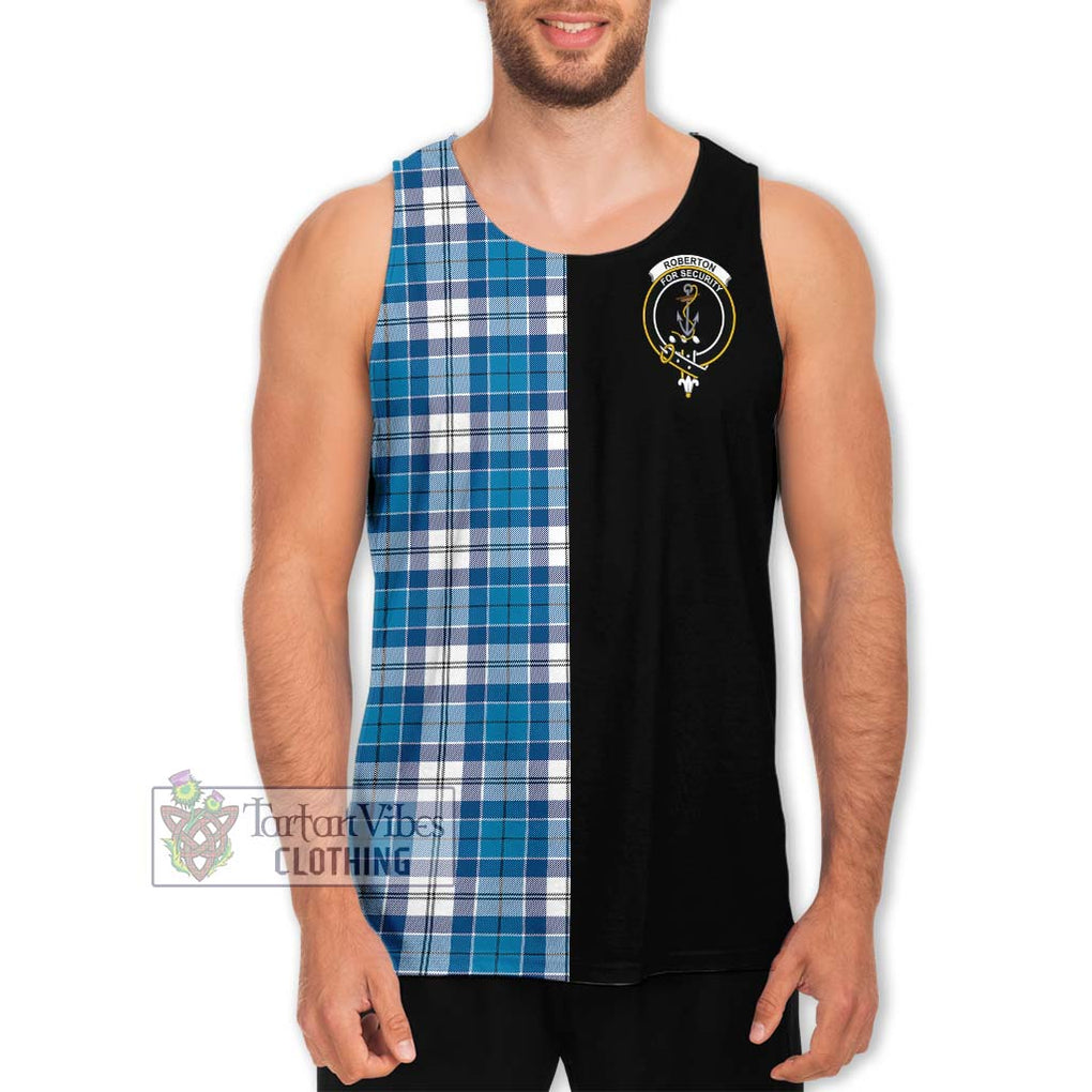 Roberton Tartan Men's Tank Top with Family Crest and Half Of Me Style Men - Tartanvibesclothing Shop