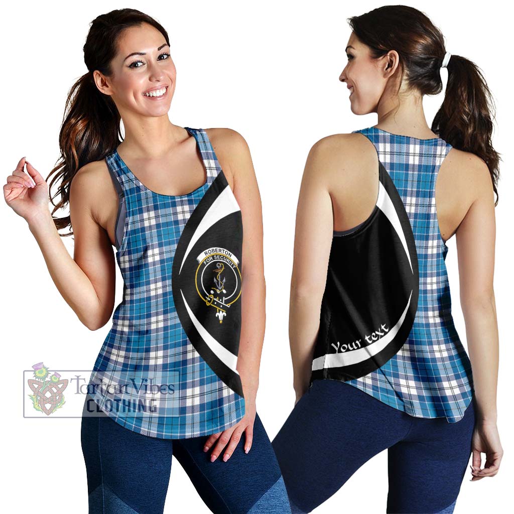 Roberton Tartan Women's Racerback Tanks with Family Crest Circle Style 4XL - Tartan Vibes Clothing