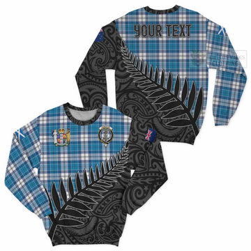 Roberton Crest Tartan Sweatshirt with New Zealand Silver Fern Half Style