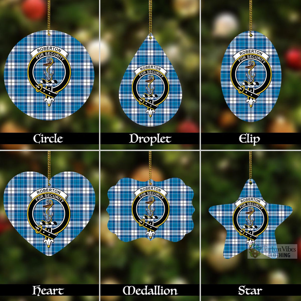 Tartan Vibes Clothing Roberton Tartan Christmas Aluminium Ornament with Family Crest