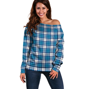 Roberton Tartan Off Shoulder Women Sweater