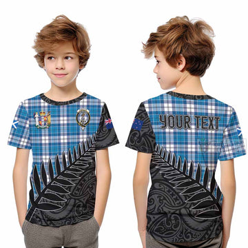 Roberton Crest Tartan Kid T-Shirt with New Zealand Silver Fern Half Style