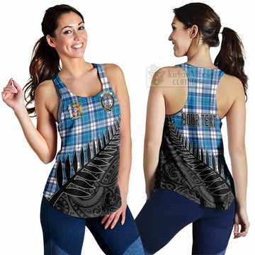 Roberton Crest Tartan Women's Racerback Tanks with New Zealand Silver Fern Half Style