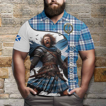 Roberton Crest Tartan Polo Shirt Inspired by the Freedom of Scottish Warrior