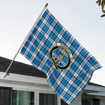 Roberton Tartan House Flag with Family Crest