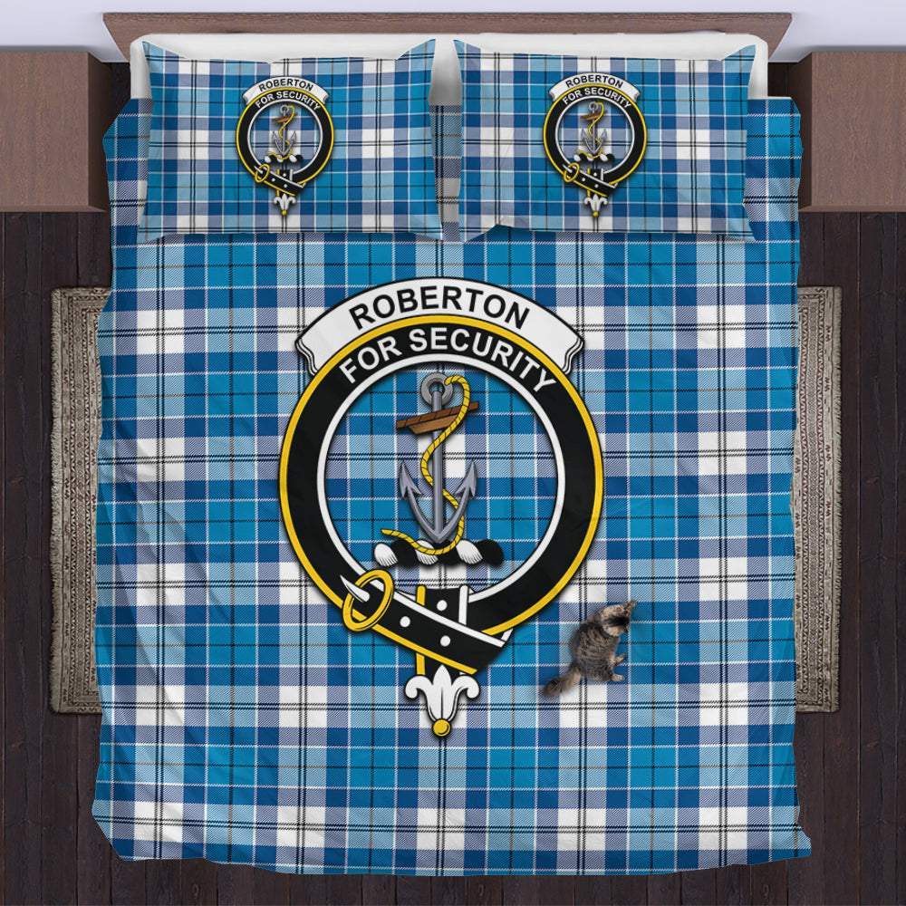 Roberton Tartan Bedding Set with Family Crest US Bedding Set - Tartan Vibes Clothing