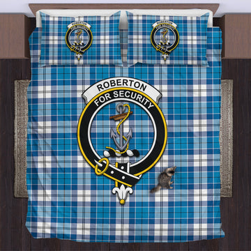 Roberton Tartan Bedding Set with Family Crest