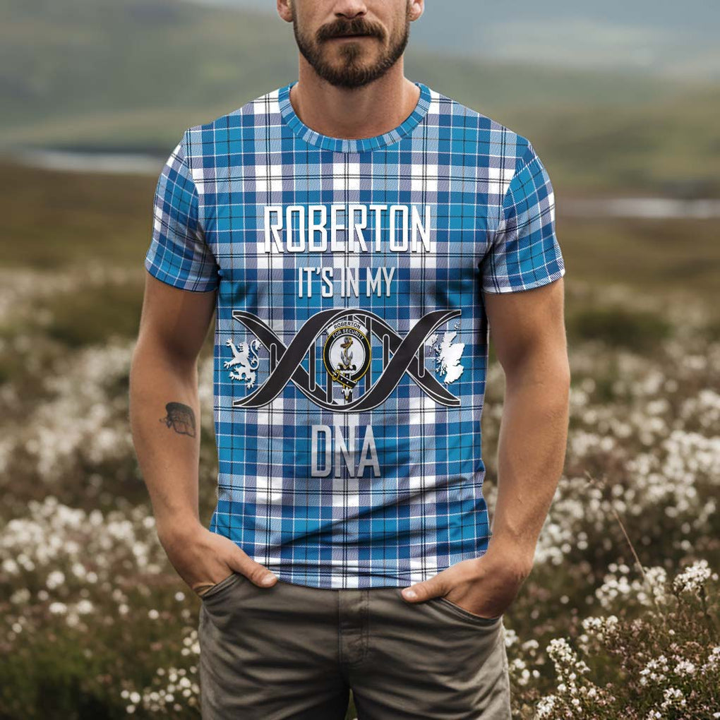 Roberton Tartan T-Shirt with Family Crest DNA In Me Style Kid's Shirt - Tartan Vibes Clothing