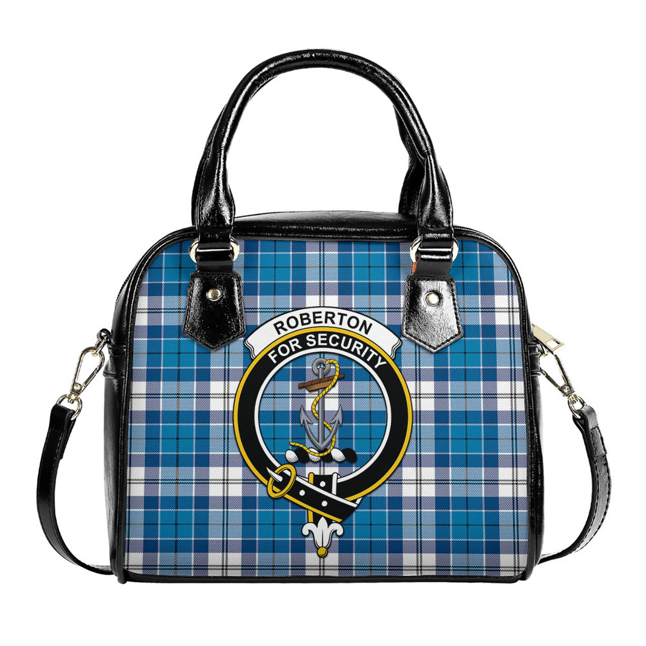 Roberton Tartan Shoulder Handbags with Family Crest One Size 6*25*22 cm - Tartanvibesclothing