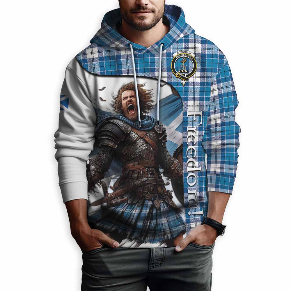 Tartan Vibes Clothing Roberton Crest Tartan Hoodie Inspired by the Freedom of Scottish Warrior