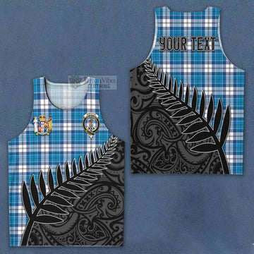 Roberton Crest Tartan Men's Tank Top with New Zealand Silver Fern Half Style