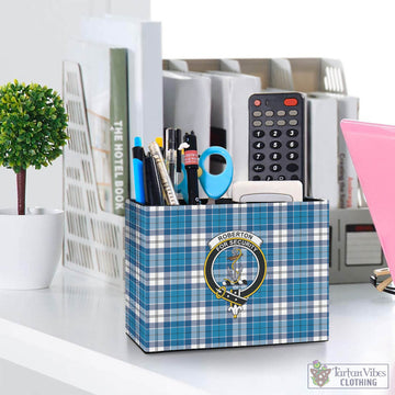 Roberton Tartan Pen Holder with Family Crest