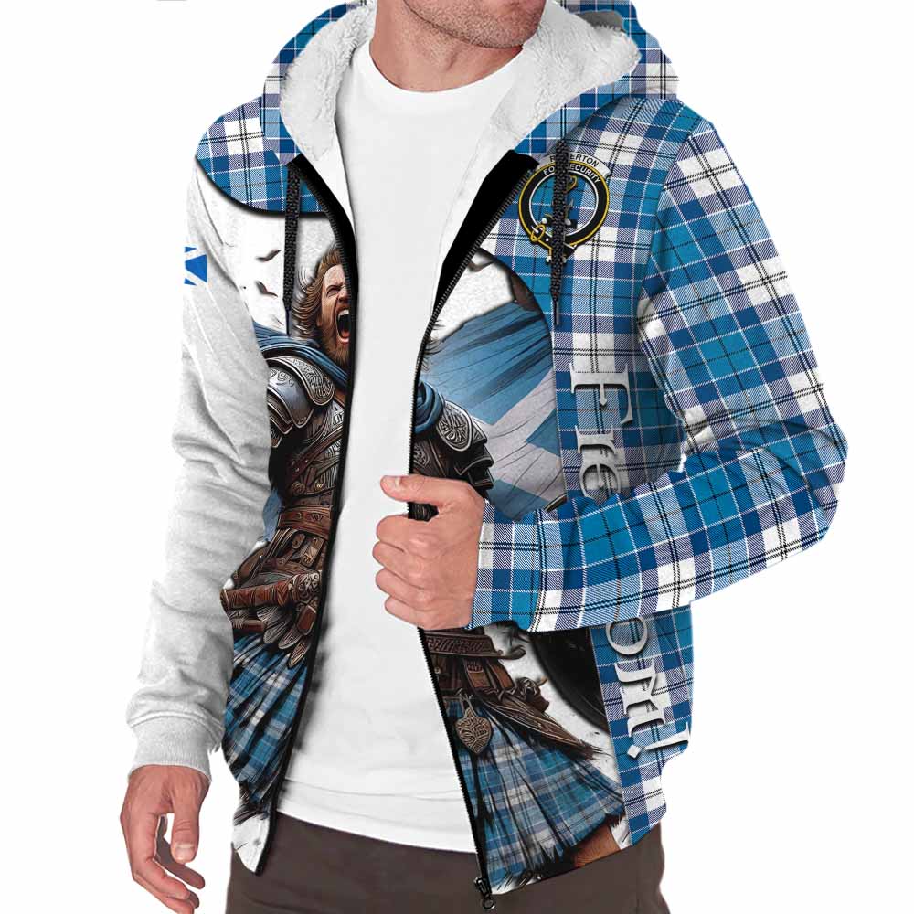 Tartan Vibes Clothing Roberton Crest Tartan Sherpa Hoodie Inspired by the Freedom of Scottish Warrior