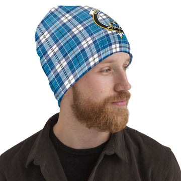 Roberton Tartan Beanies Hat with Family Crest