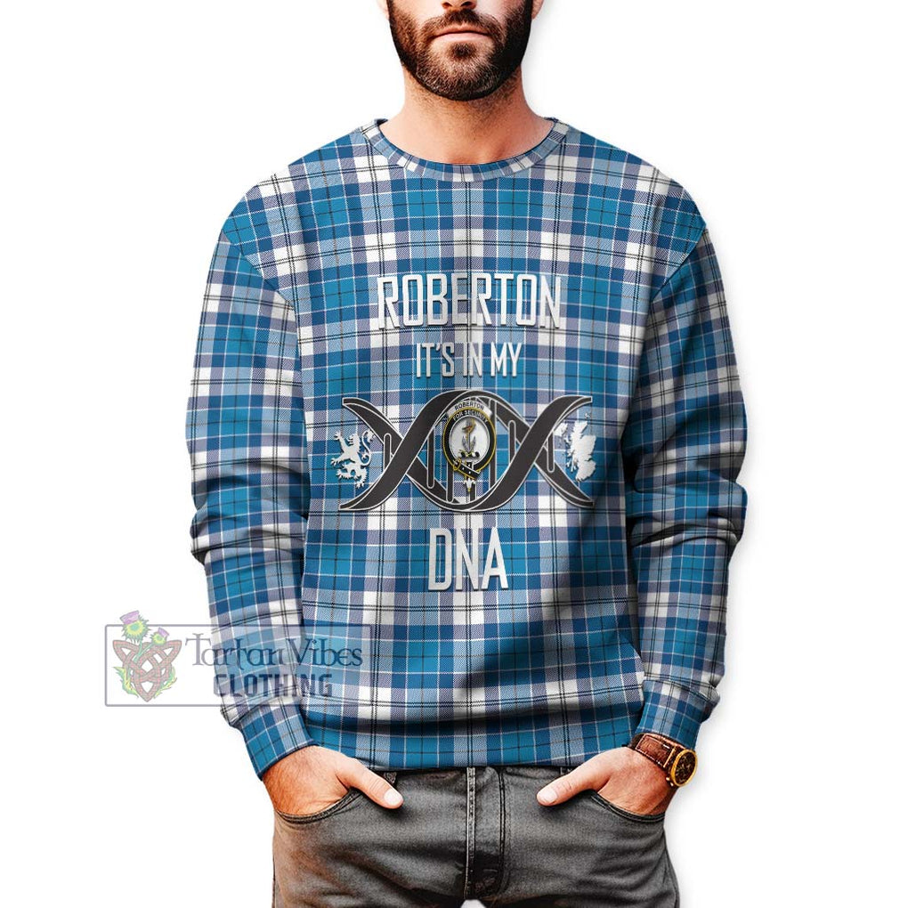 Roberton Tartan Sweatshirt with Family Crest DNA In Me Style Unisex - Tartanvibesclothing Shop