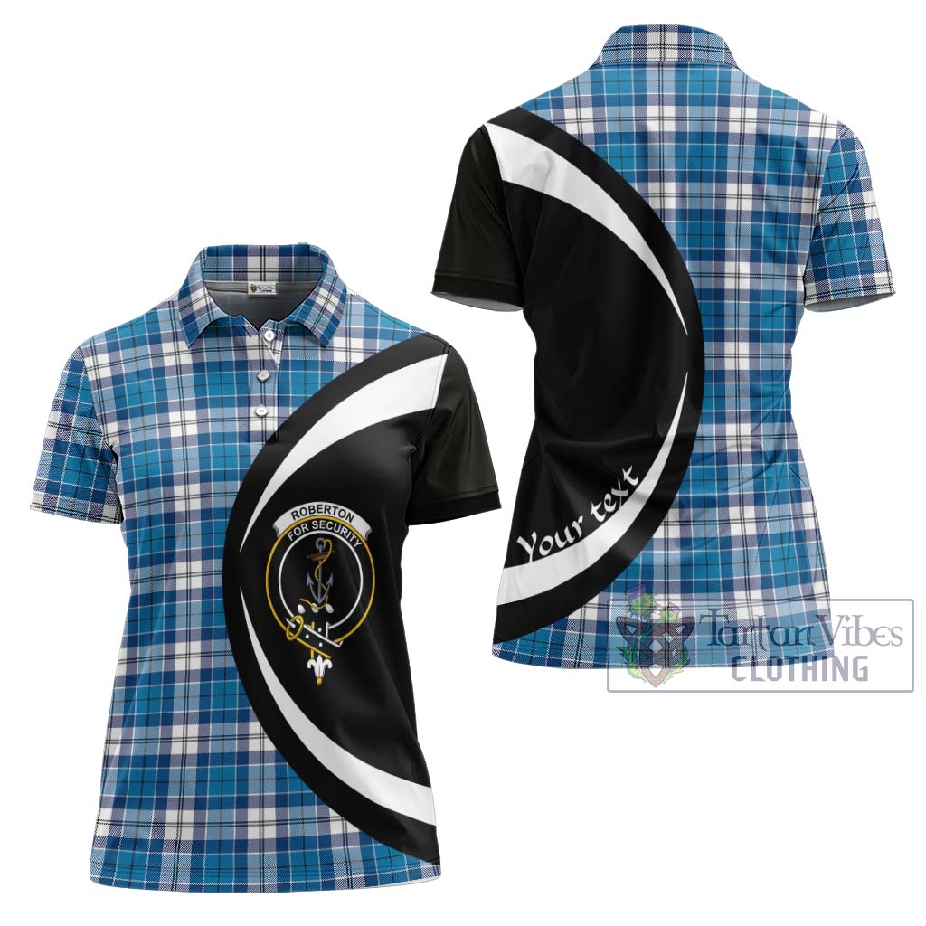 Tartan Vibes Clothing Roberton Tartan Women's Polo Shirt with Family Crest Circle Style