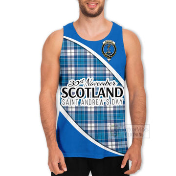 Roberton Family Crest Tartan Men's Tank Top Celebrate Saint Andrew's Day in Style