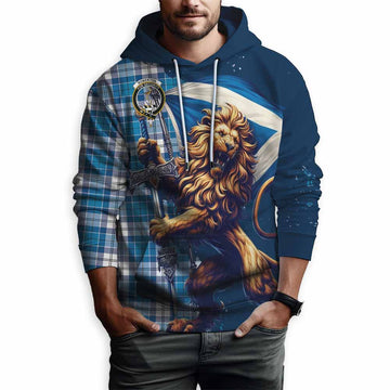 Roberton Tartan Family Crest Hoodie with Scottish Majestic Lion