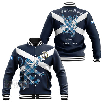 Roberton Tartan Lion Rampant Baseball Jacket Proudly Display Your Heritage with Alba Gu Brath and Clan Name Unisex - Tartan Vibes Clothing