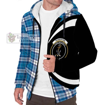 Roberton Tartan Sherpa Hoodie with Family Crest Circle Style