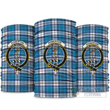 Roberton Tartan Neck Gaiters, Tartan Bandanas, Tartan Head Band with Family Crest