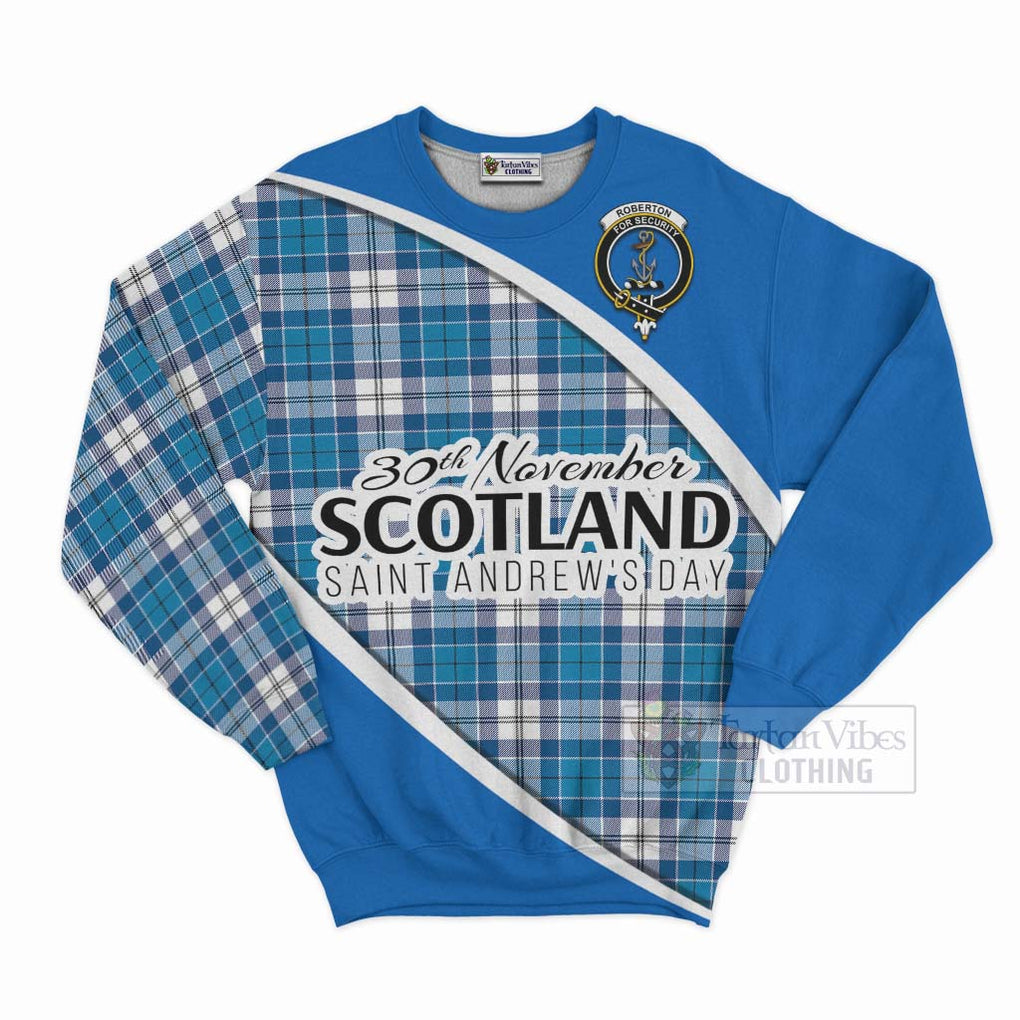 Tartan Vibes Clothing Roberton Family Crest Tartan Sweatshirt Celebrate Saint Andrew's Day in Style