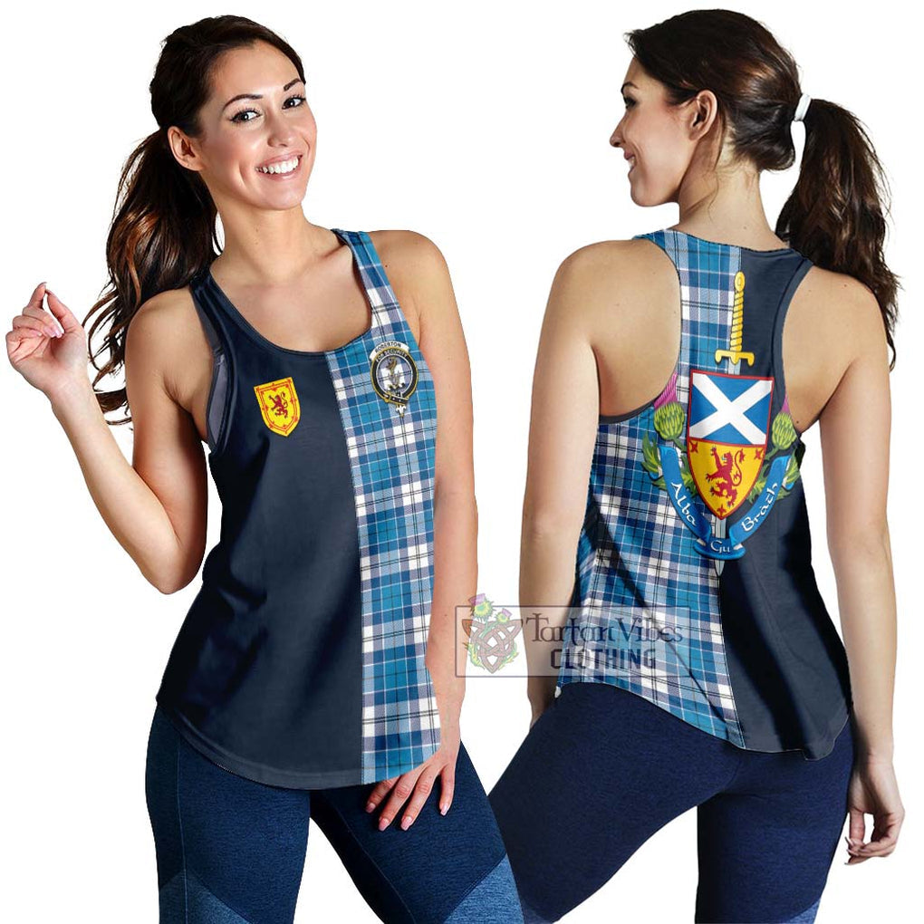 Tartan Vibes Clothing Roberton Tartan Women's Racerback Tanks with Scottish Lion Royal Arm Half Style