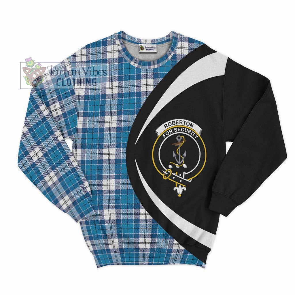 Roberton Tartan Sweatshirt with Family Crest Circle Style Unisex - Tartan Vibes Clothing