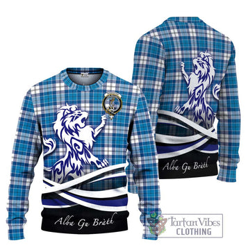 Roberton Tartan Ugly Sweater with Alba Gu Brath Regal Lion Emblem Unisex - Tartan Vibes Clothing