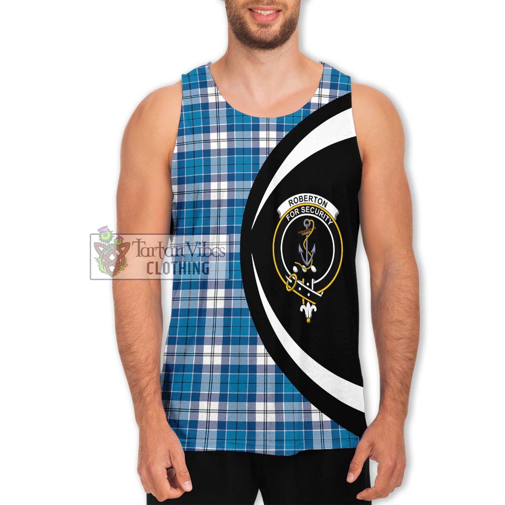 Roberton Tartan Men's Tank Top with Family Crest Circle Style Men - Tartan Vibes Clothing