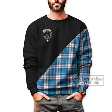 Roberton Tartan Sweatshirt with Family Crest and Military Logo Style